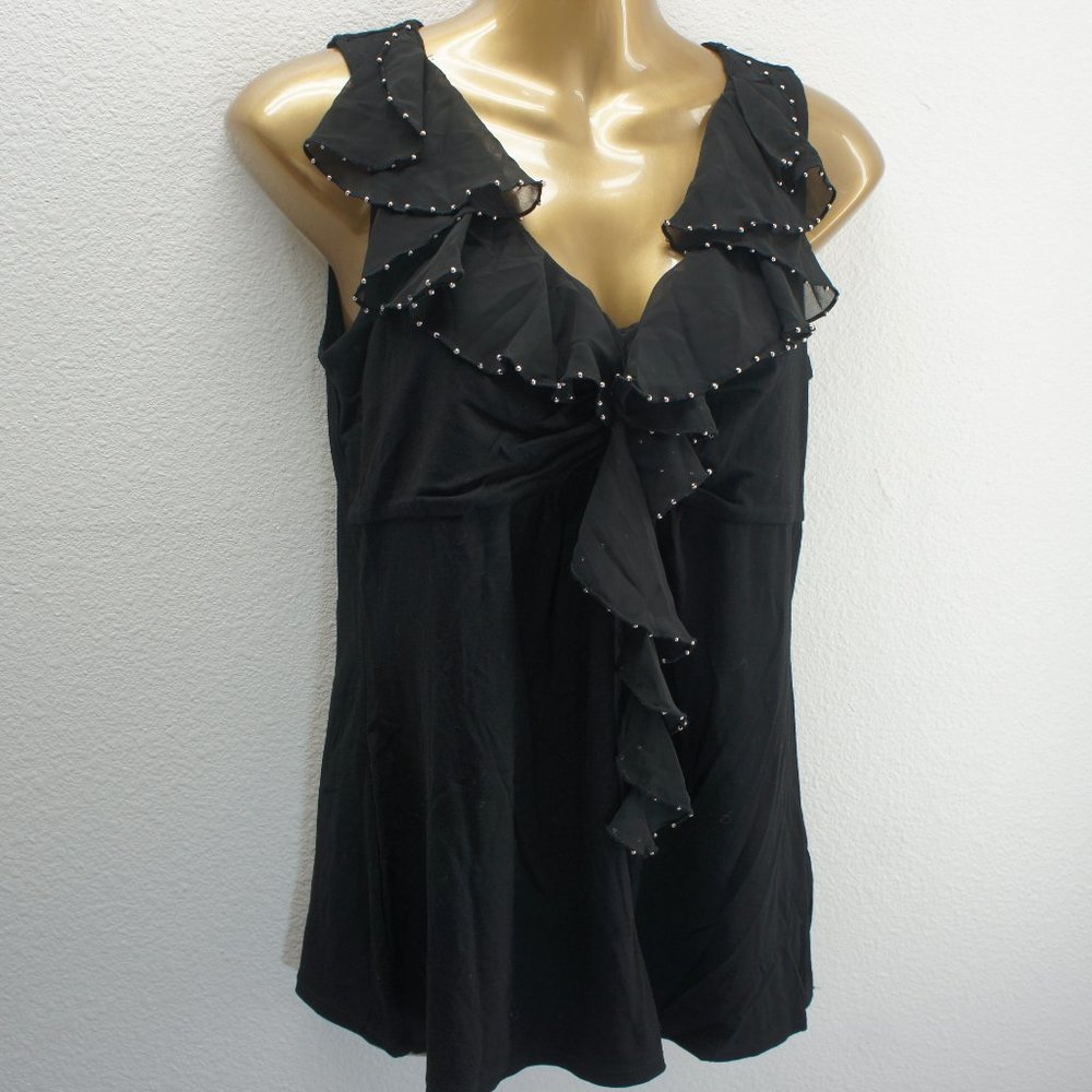 White house black market flowing ruffle top size S  NWTS